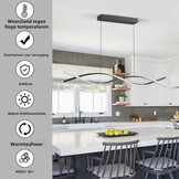 Zwarte LED Hanglamp 120cm Eettafel - 34% Korting