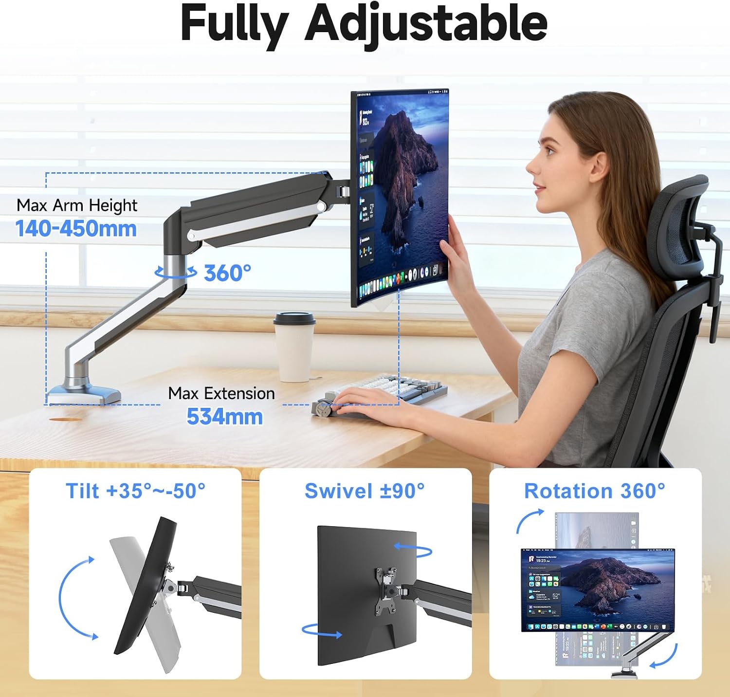 Monitorarm met Gasveer - 13-32 inch - 32% Korting