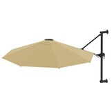 Taupe Wandparasol 300cm - Metale Paal & Zwengelsysteem - 59% Korting