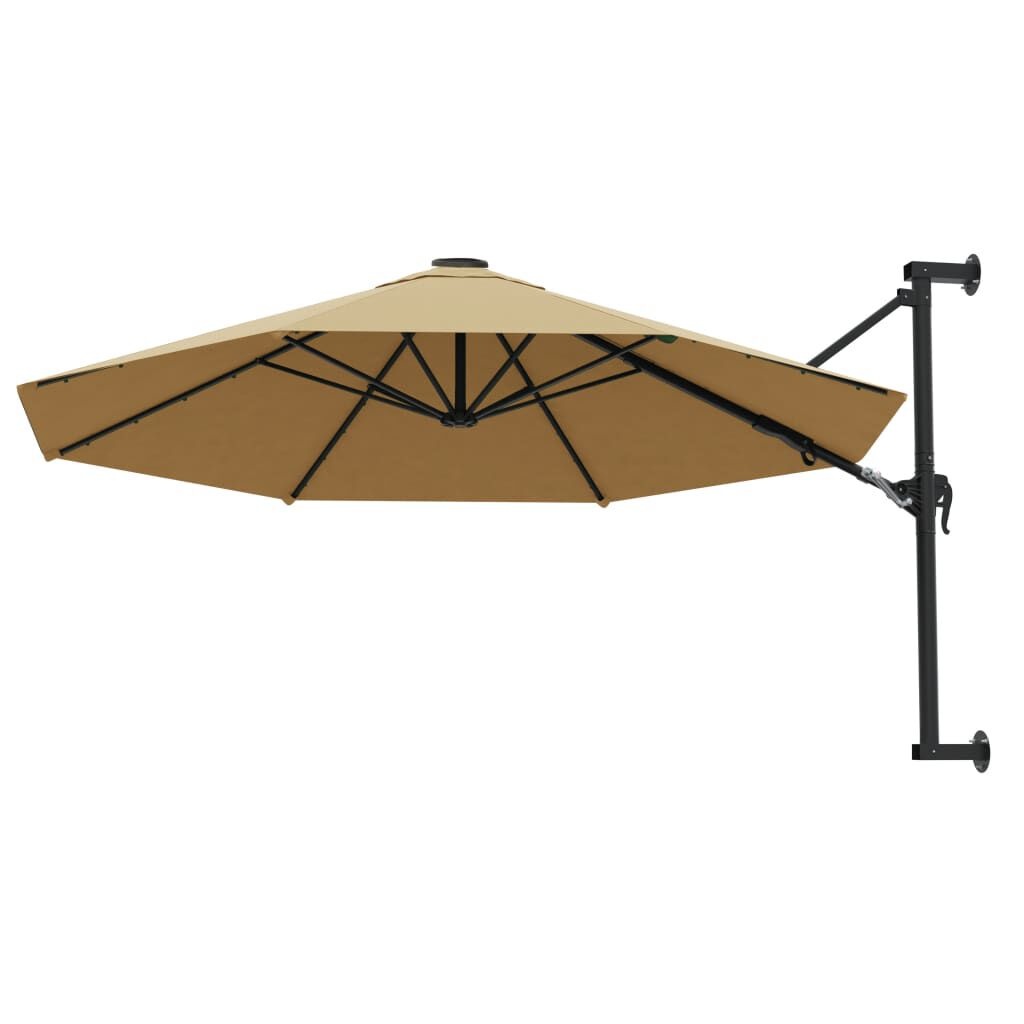 Taupe Wandparasol 300cm - Metale Paal & Zwengelsysteem - 59% Korting