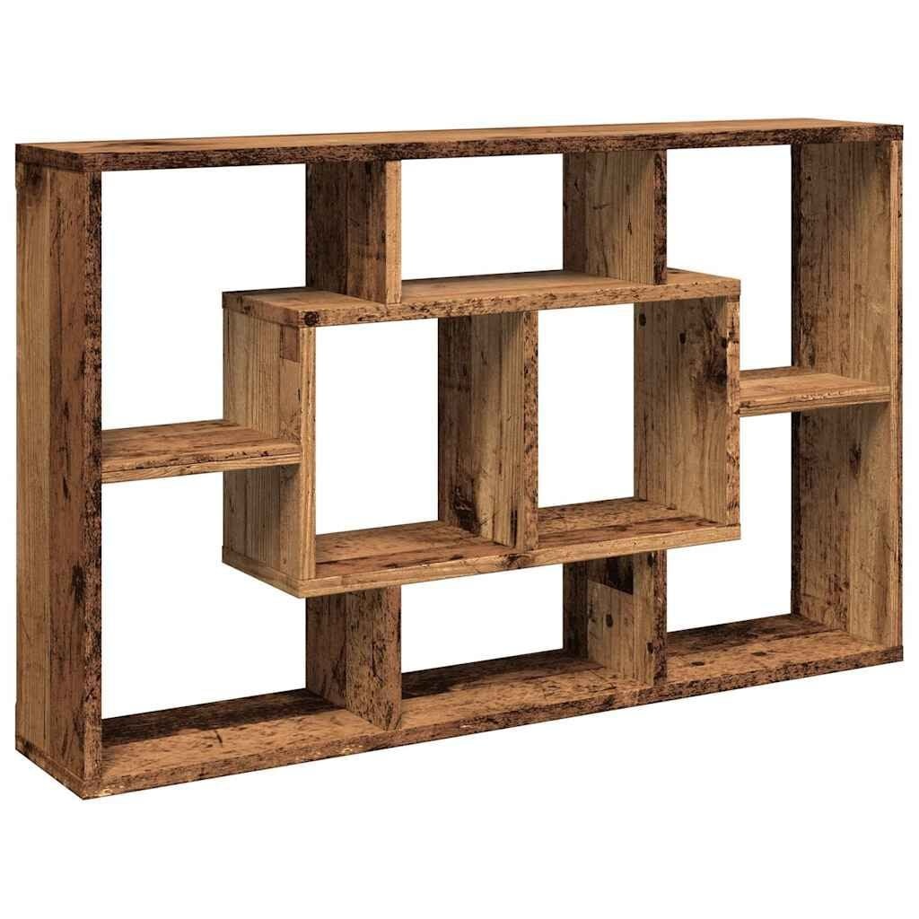 vidaXL Wandschap met 8 Vakken, Oud Houtkleurig - 33% Korting