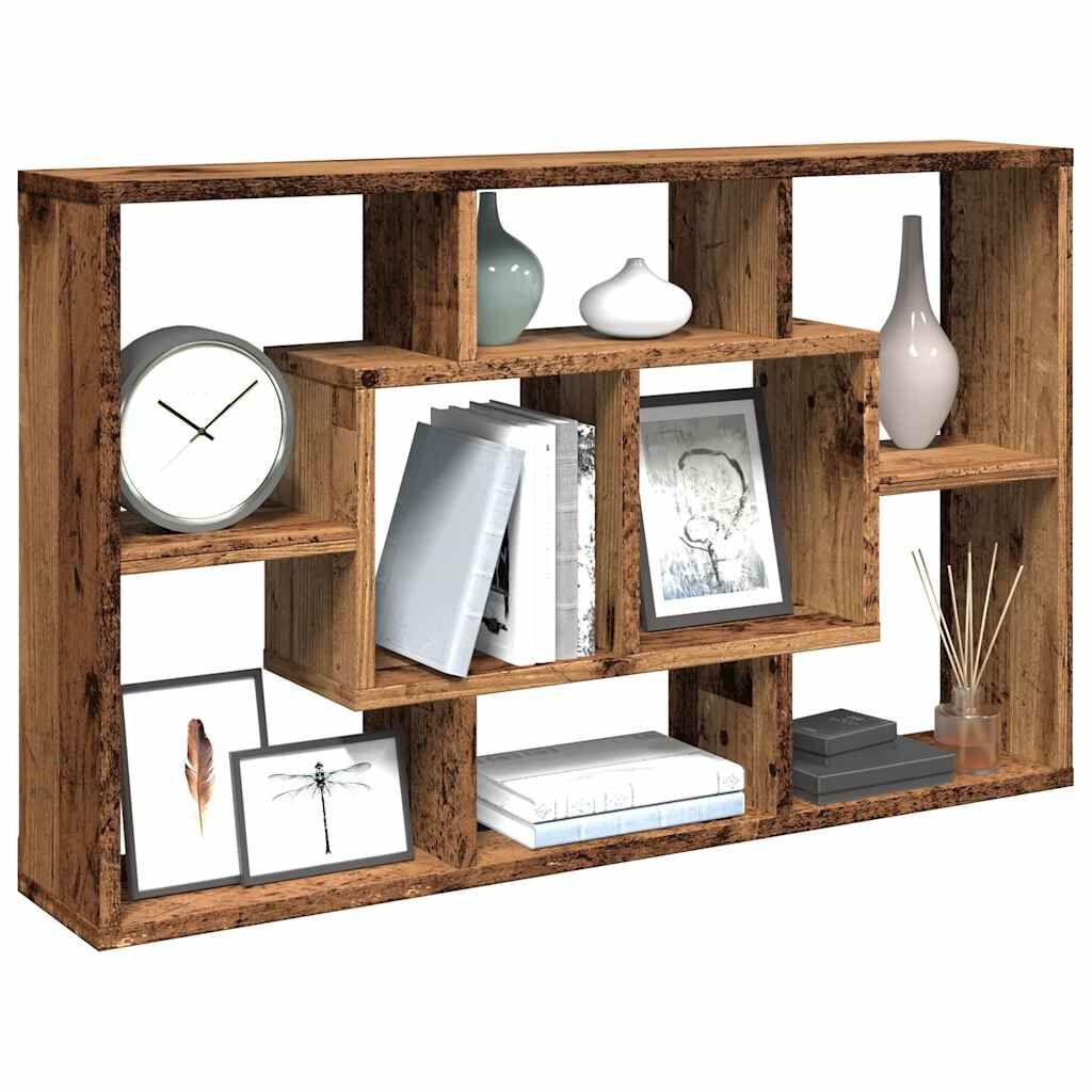 vidaXL Wandschap met 8 Vakken, Oud Houtkleurig - 33% Korting