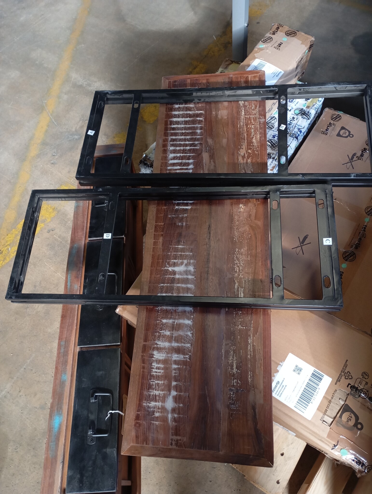 Wandtafel Gerecycled Hout & IJzer 110x76 cm - 59% Korting