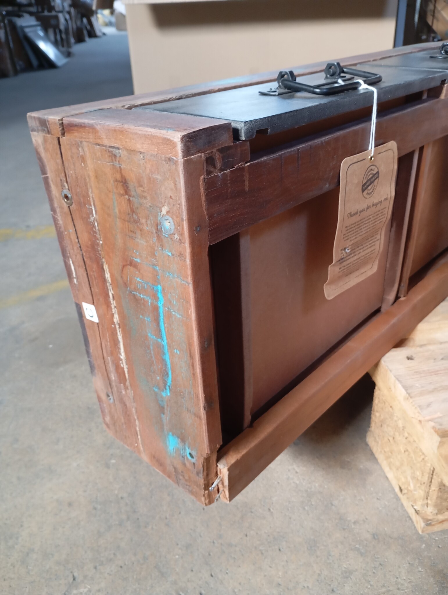 Wandtafel Gerecycled Hout & IJzer 110x76 cm - 59% Korting