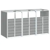 Containerberging voor 3 afvalbakken (216x81x115 cm) - Grijze Staal - 35% Korting