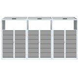 Containerberging voor 3 afvalbakken (216x81x115 cm) - Grijze Staal - 35% Korting