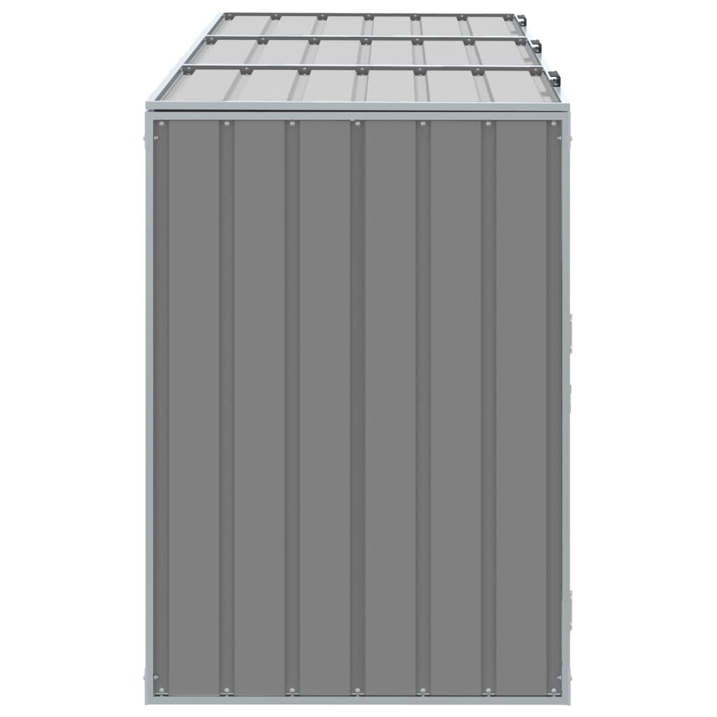 Containerberging voor 3 afvalbakken (216x81x115 cm) - Grijze Staal - 35% Korting