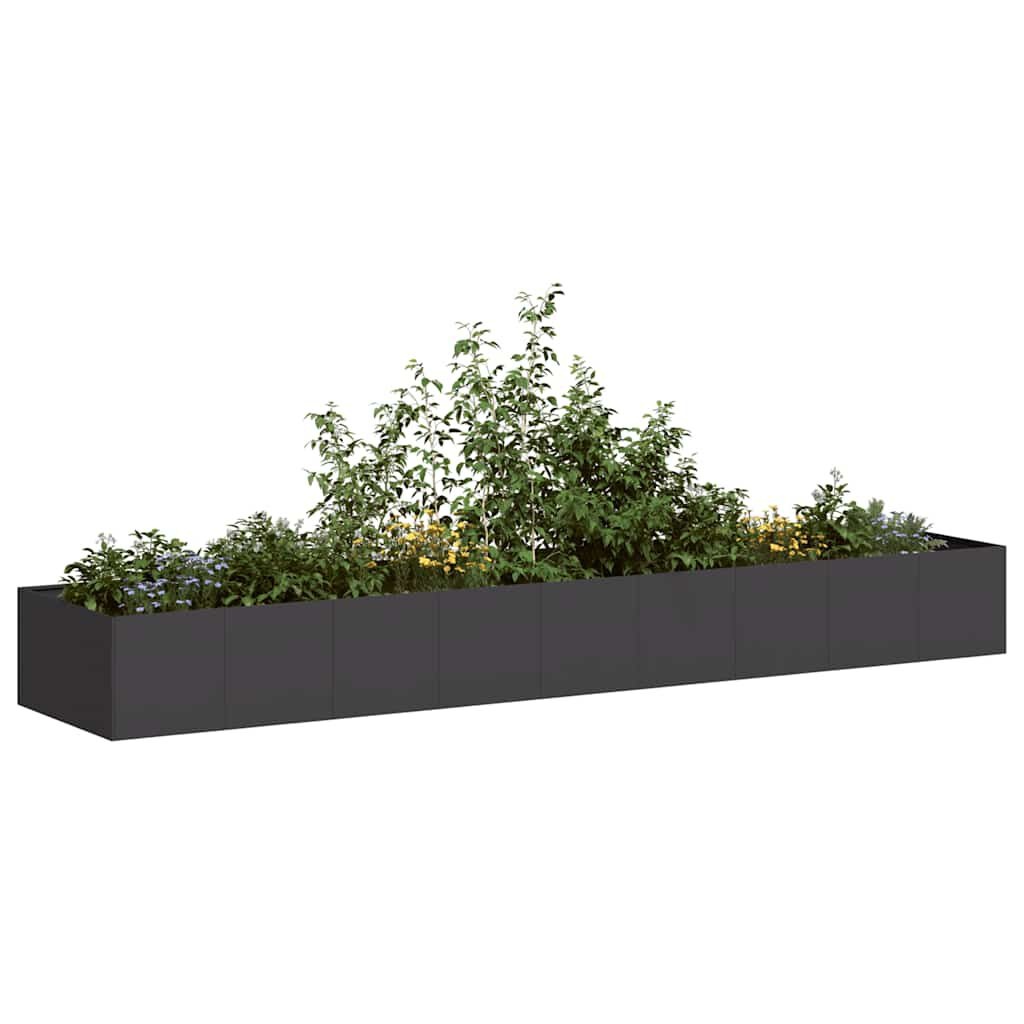 Plantenbak Staal Zwart 360x80x40 cm - 59% Korting!
