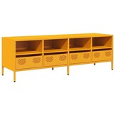 Industrieel TV-meubel 135cm Mosterdgeel - 35% Korting!