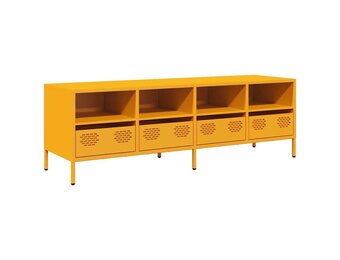 Industrieel TV-meubel 135cm Mosterdgeel - 35% Korting!