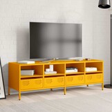 Industrieel TV-meubel 135cm Mosterdgeel - 35% Korting!