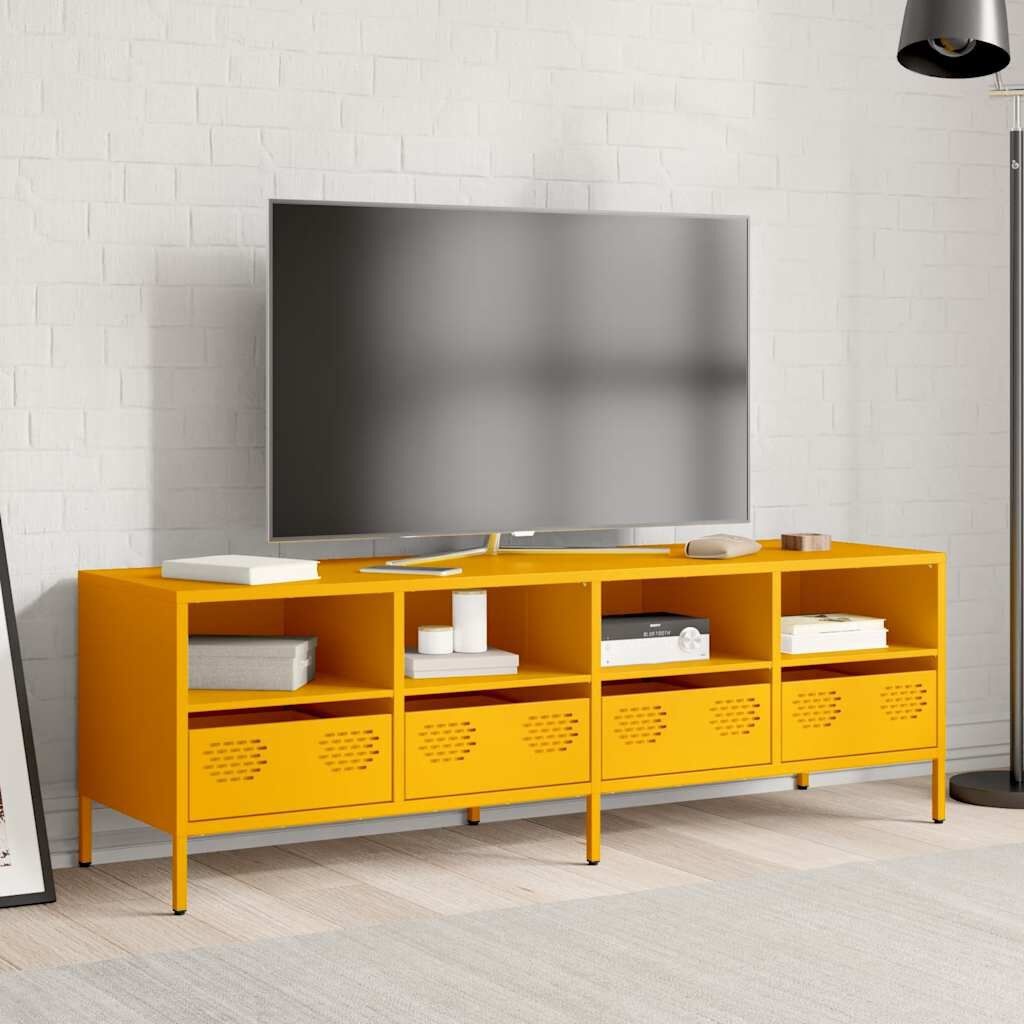 Industrieel TV-meubel 135cm Mosterdgeel - 35% Korting!