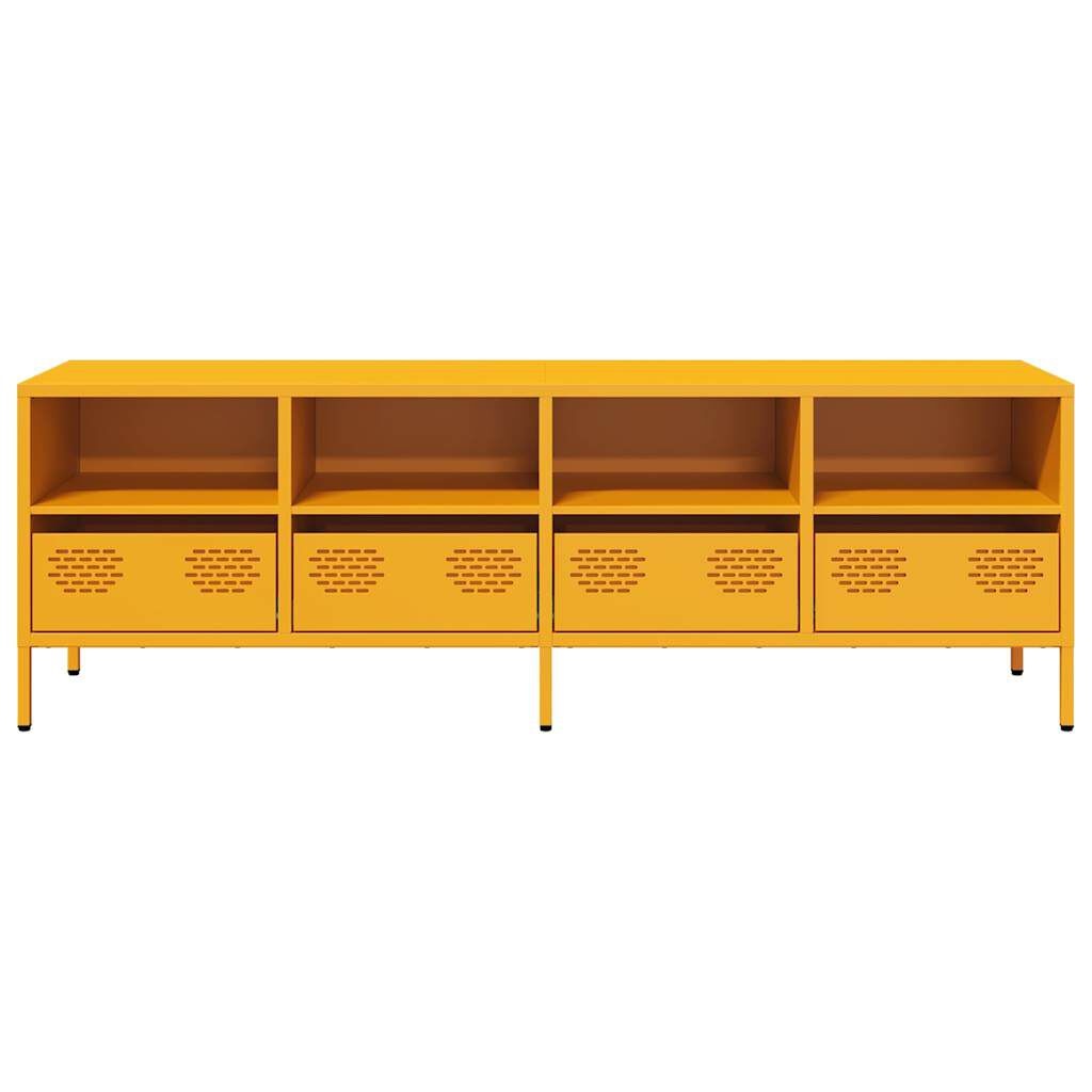 Industrieel TV-meubel 135cm Mosterdgeel - 35% Korting!