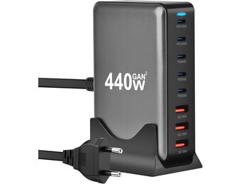 Krachtige 440W GaN Snellader met 8 Poorten (33% Korting!)