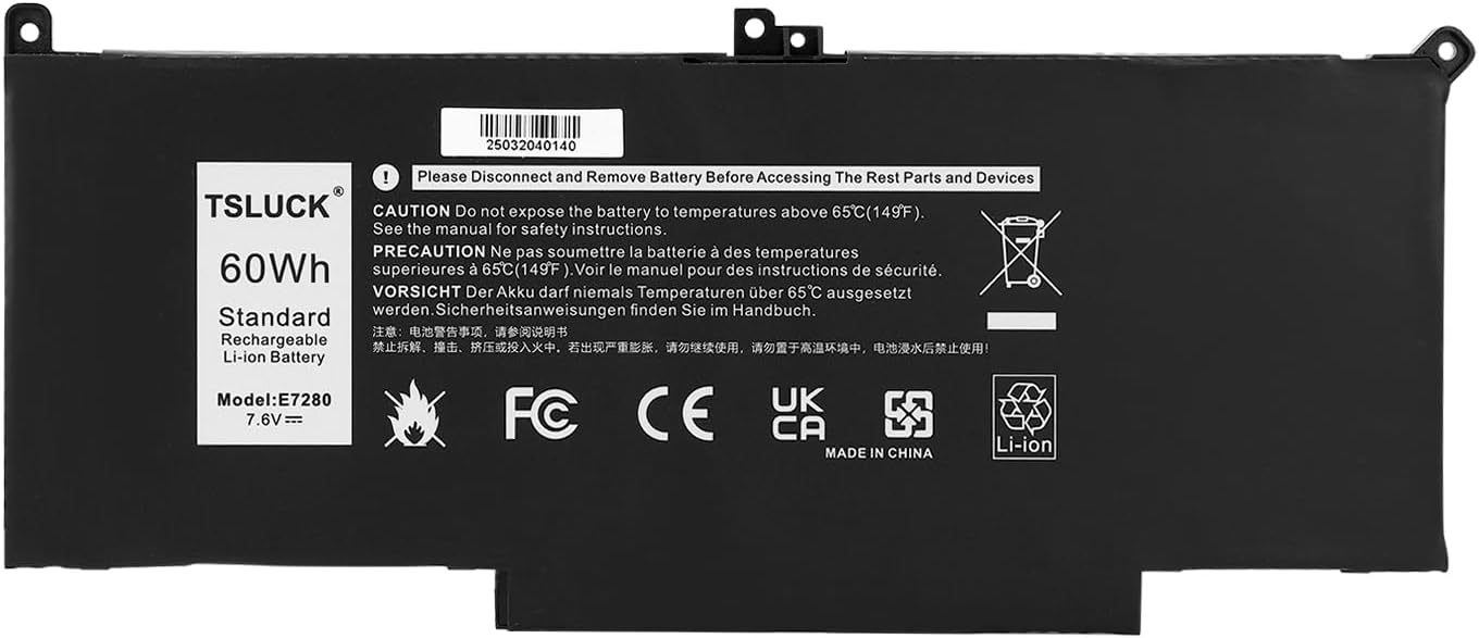 Laptop Accu 60Wh Li-Ion voor Dell Latitude 7280-7490 (28% Korting)