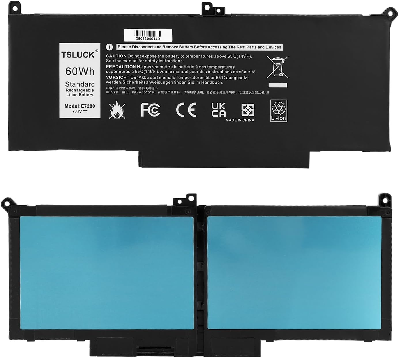 Laptop Accu 60Wh Li-Ion voor Dell Latitude 7280-7490 (28% Korting)