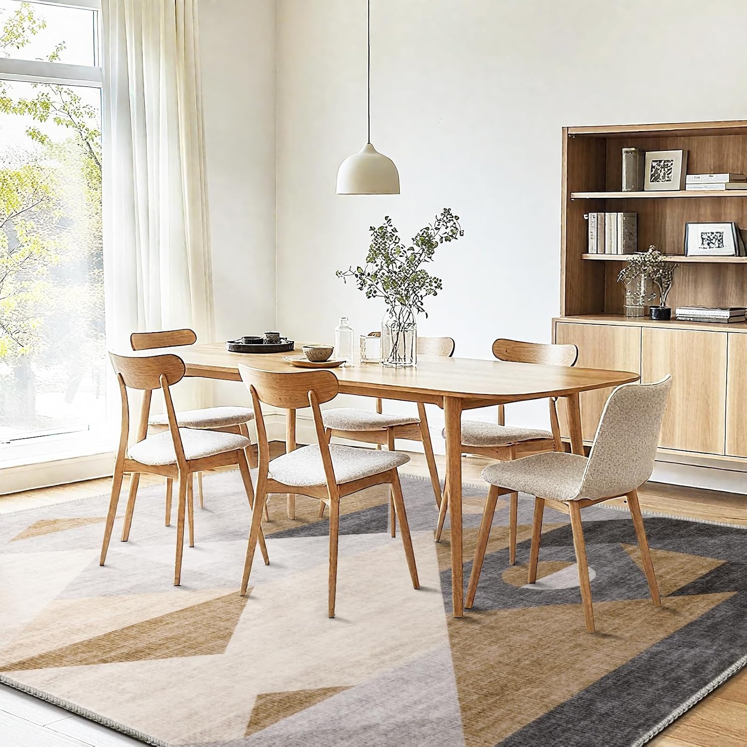 Modern Vloerkleed Taupe 140x200 cm - Wasbaar & Antislip