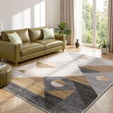 Modern Vloerkleed Taupe 140x200 cm - Wasbaar & Antislip