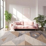 Modern Vloerkleed Taupe 140x200 cm - Wasbaar & Antislip