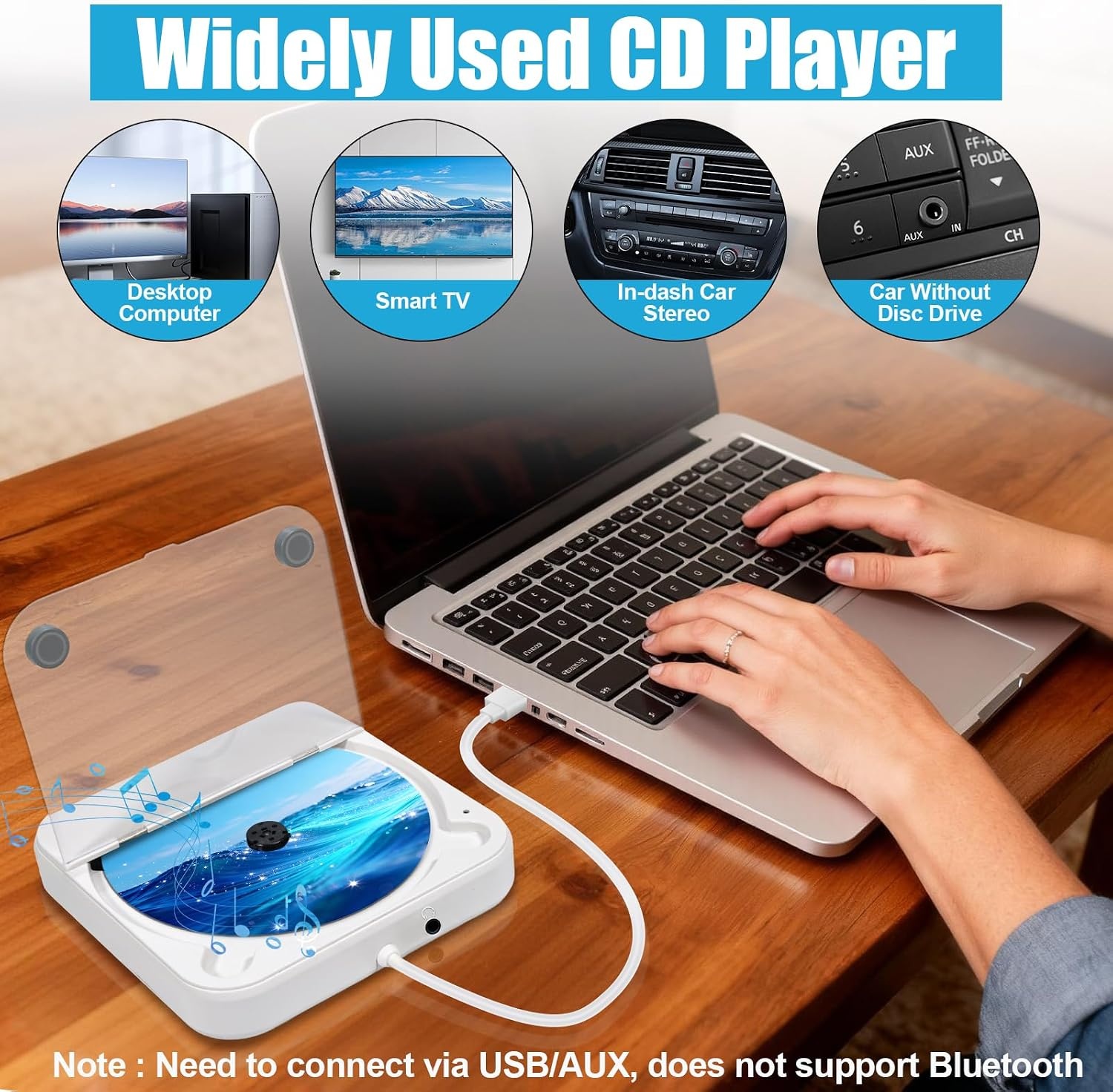 Draagbare CD-speler met Bluetooth & FM Radio (34% Korting)