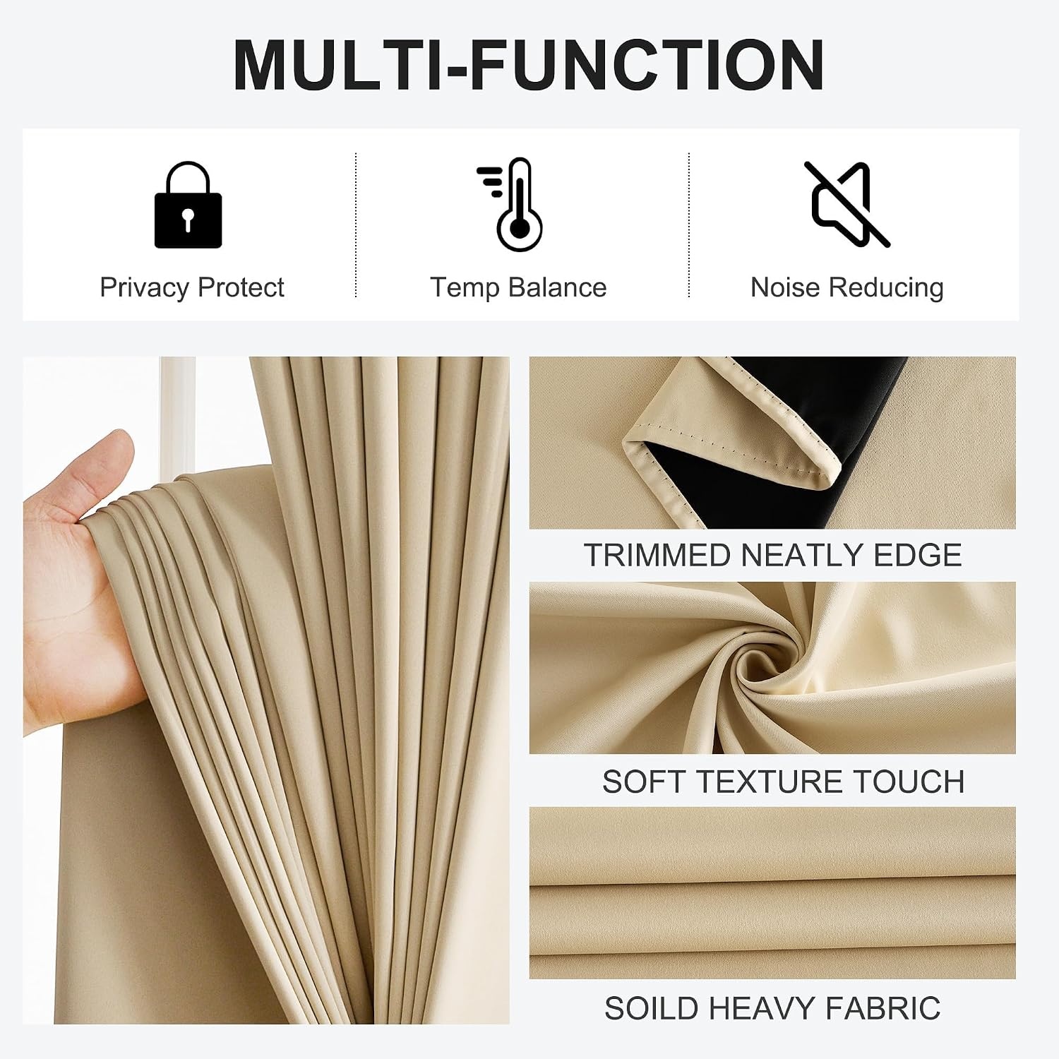 Verduisterende Gordijnen 140x220cm - Biscotti Beige (2 stuks) - 29% Korting