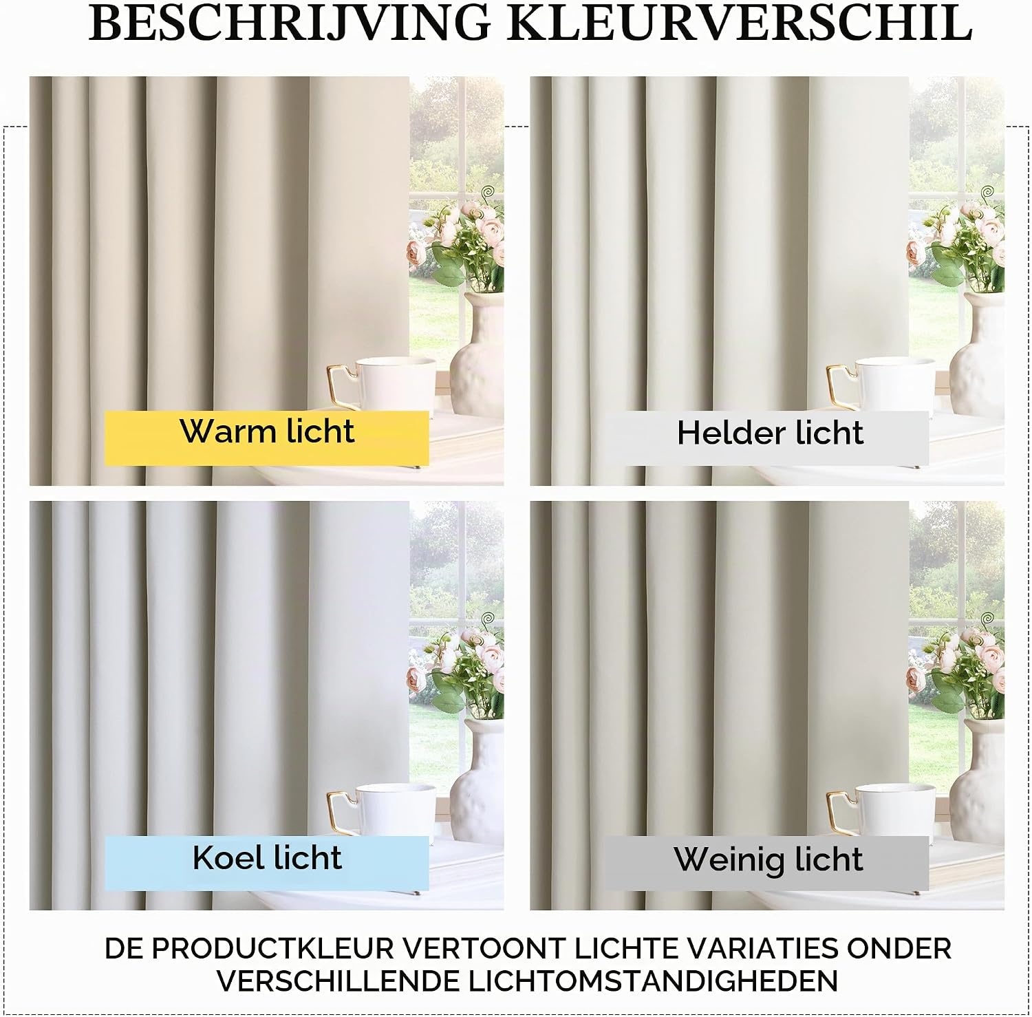 Verduisterende Gordijnen Lichtbeige 140x160cm - 33% Korting