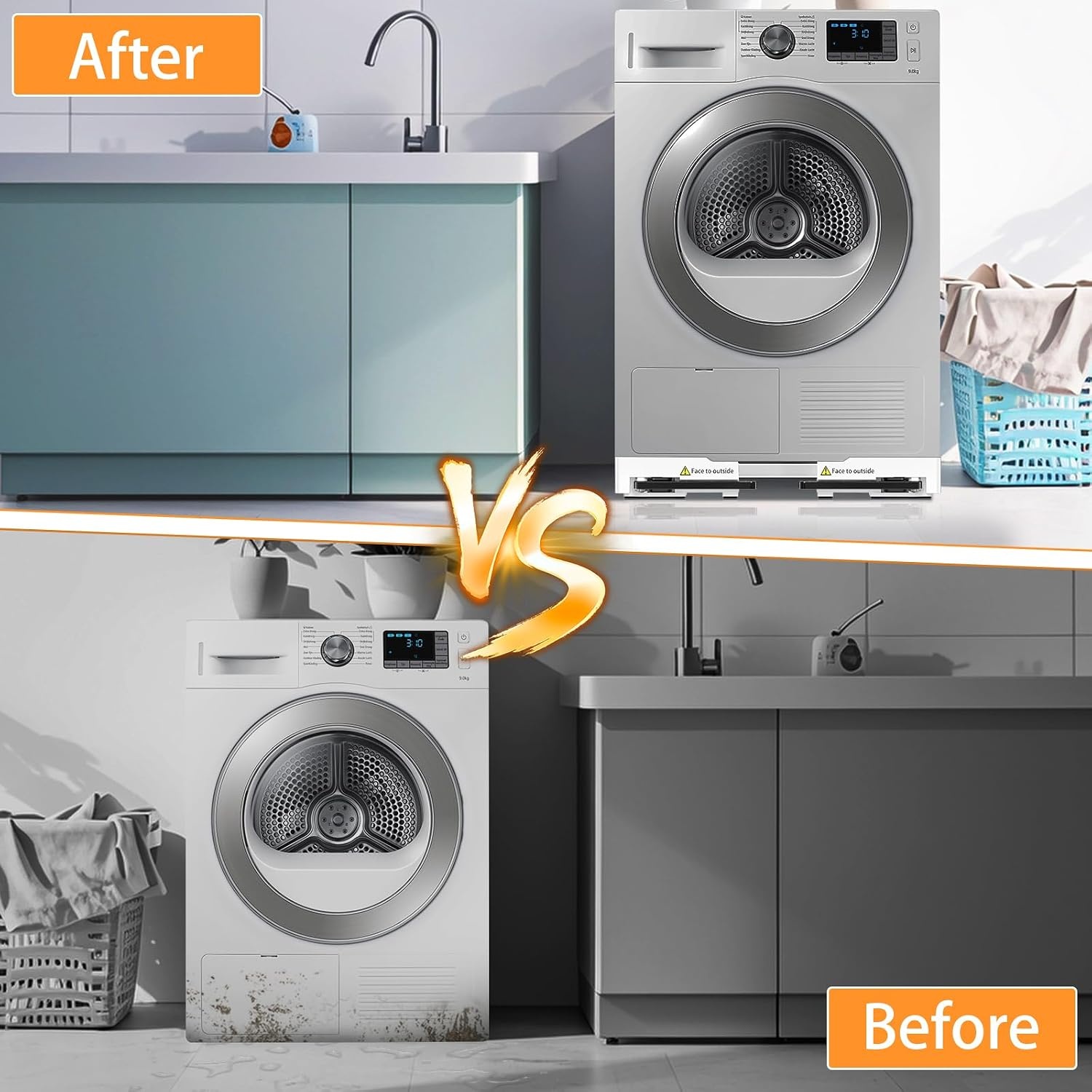 Universeel Wasmachine Onderstel - 42-69 cm | 34% Korting