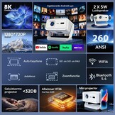 Thuisbioscoop Beamer 1080P 4K WiFi 6 - 53% Korting!