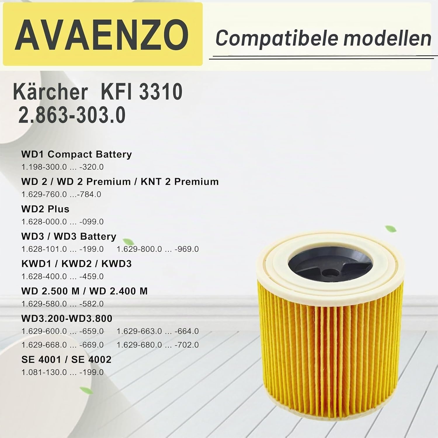 Cartridgefilters Kärcher WD/SE 3 stuks - 31% Korting