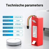 Accu voor Xiaomi Roborock stofzuigers - 6700mAh, 14.4V - 32% Korting!