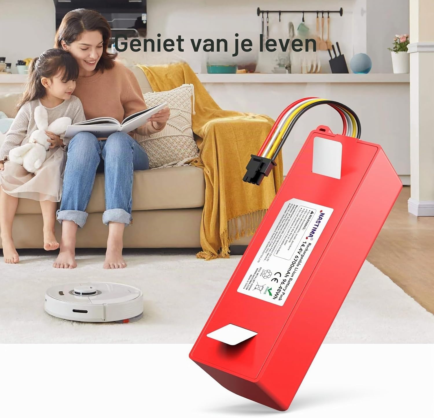 Accu voor Xiaomi Roborock stofzuigers - 6700mAh, 14.4V - 32% Korting!