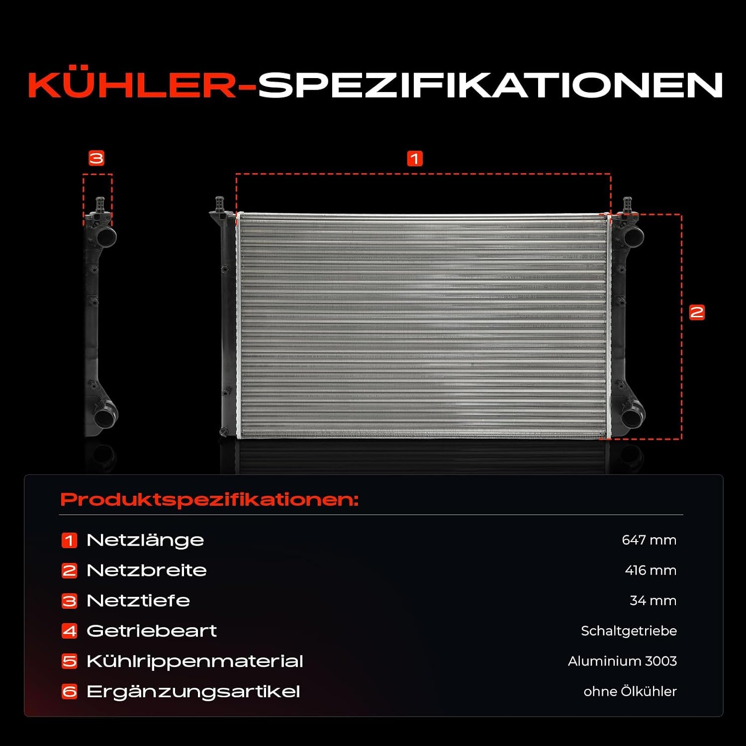Radiateur Fiat Doblo 2001-2010 1.2L-1.9L | 34% Korting