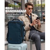 Diepblauwe Reisrugzak Handbagage 45x36x20 cm | Laptopvak | 30L | 33% Korting