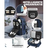 Diepblauwe Reisrugzak Handbagage 45x36x20 cm | Laptopvak | 30L | 33% Korting