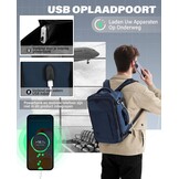 Diepblauwe Reisrugzak Handbagage 45x36x20 cm | Laptopvak | 30L | 33% Korting