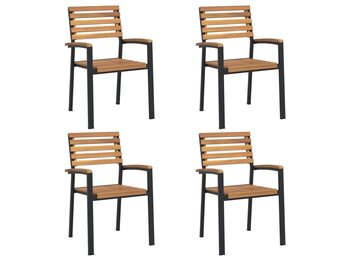 VidaXL Stapelbare Tuinstoelen (4 st.) Massief Acaciahout & Metaal - 35% Korting