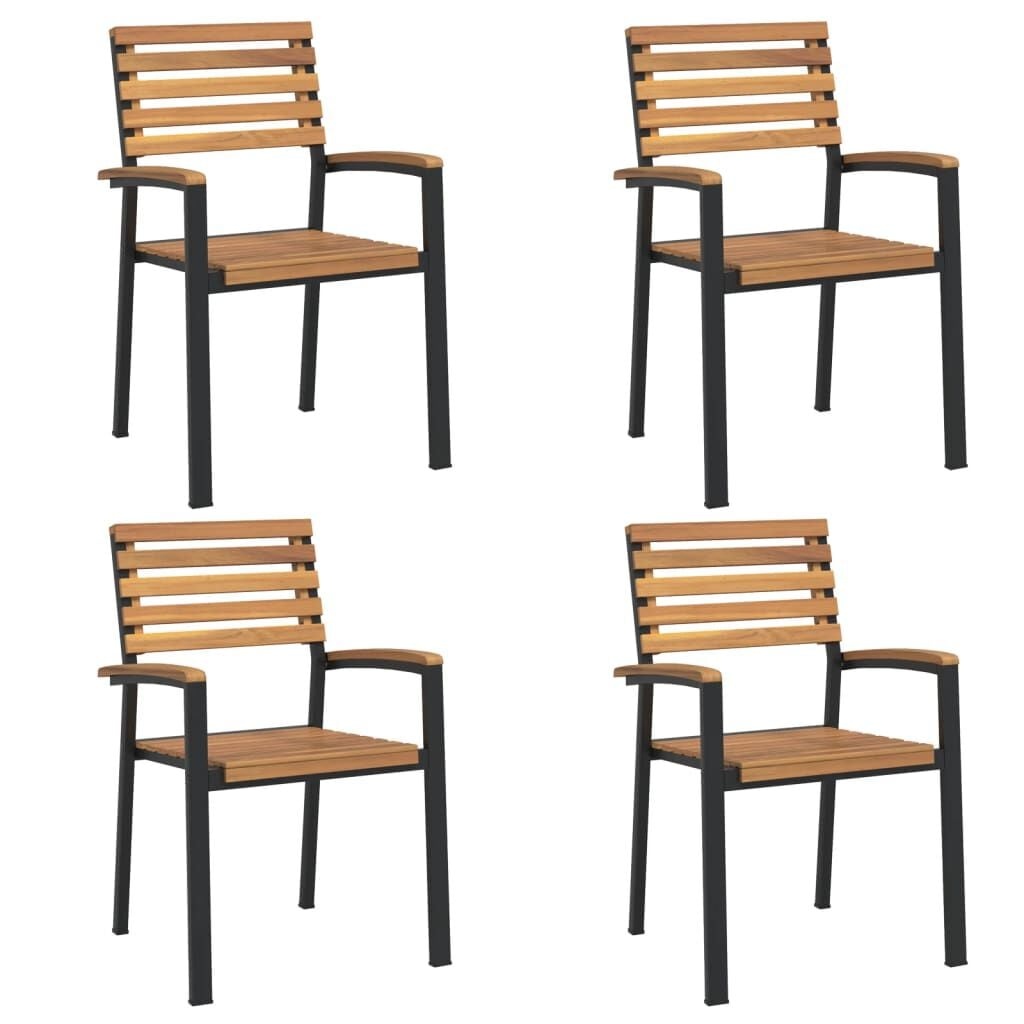 VidaXL Stapelbare Tuinstoelen (4 st.) Massief Acaciahout & Metaal - 35% Korting