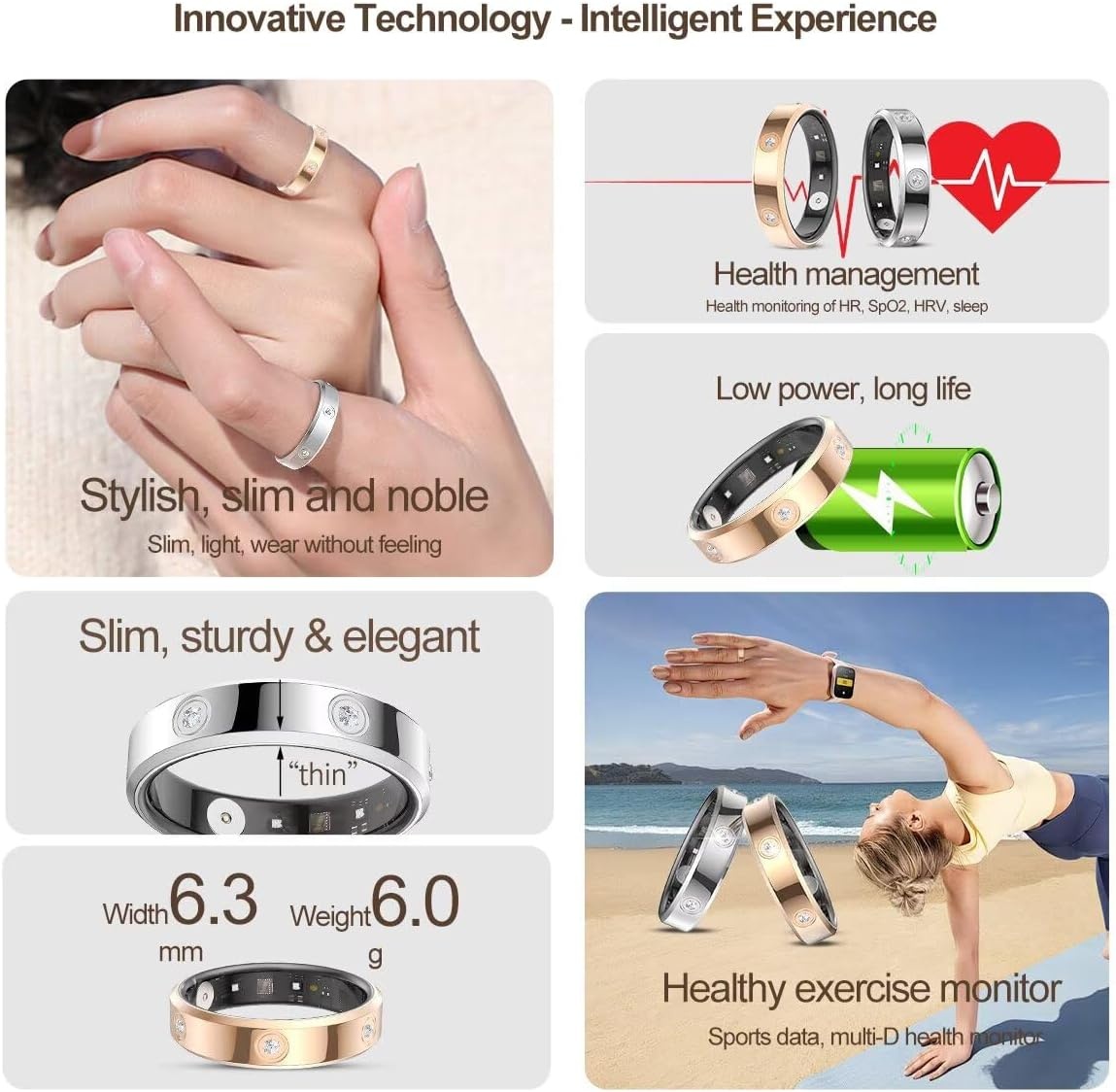 Smart Ring Fitness Tracker Zilver - 34% Korting