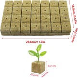 Steenwol Kweekblokjes 28 Stuks 4x4x4 cm | Incl. Schaar & Handschoenen | 39% Korting