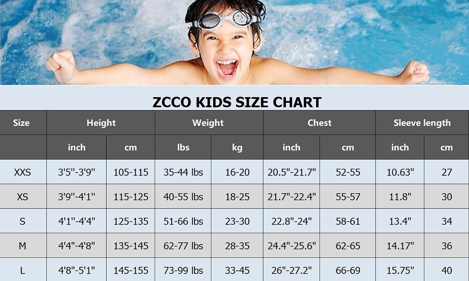 ZCCO 2,5 mm Neopreen Duikpak Kinderen - Zwart - Maat XS - 33% Korting