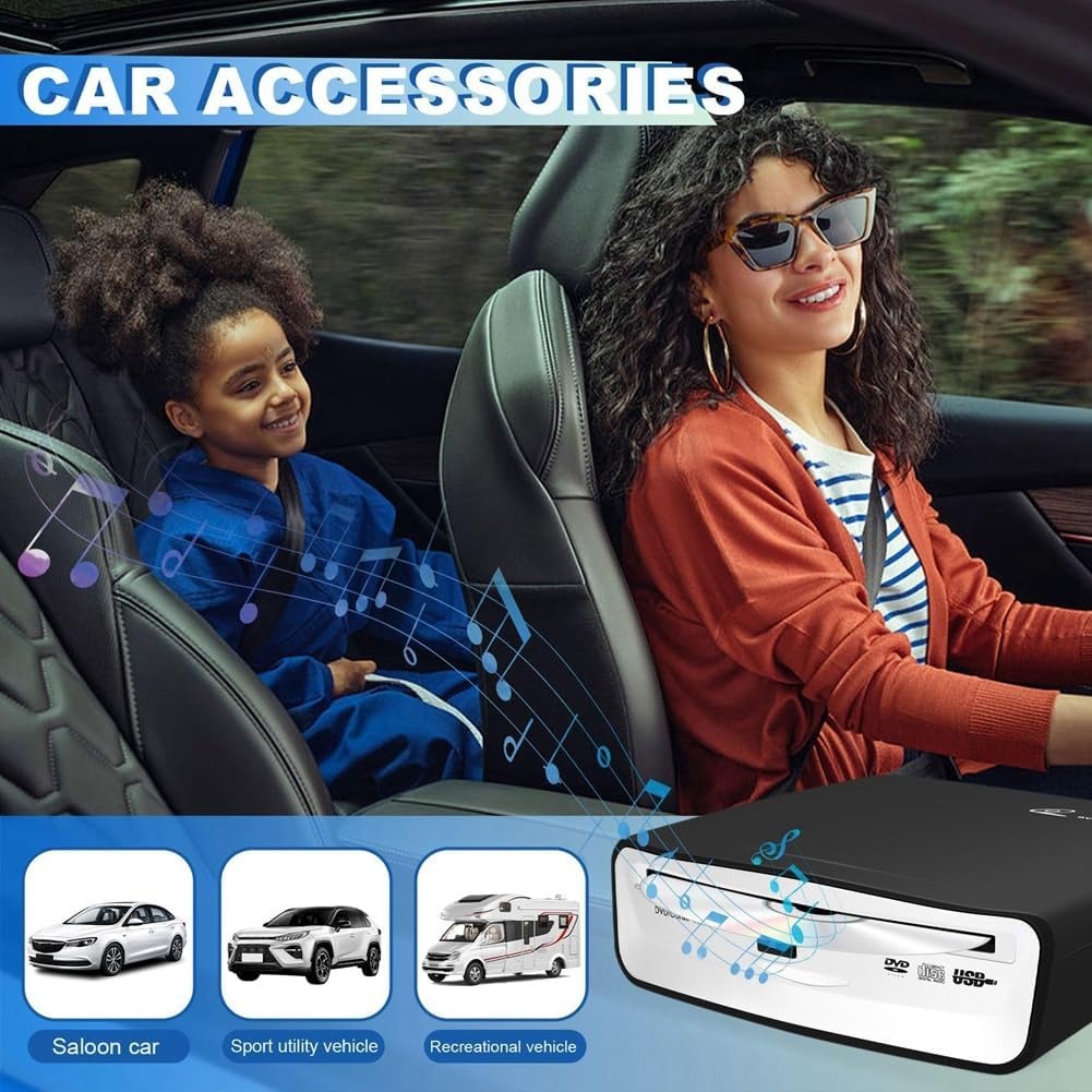 Universele CD-speler voor Auto & Laptop, USB, Zwart - 33% Korting