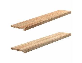 Massief Eikenhouten Vensterbanken 2 stuks - 140x30x2 cm Onbehandeld - 34% Korting