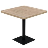 Bistrotafel Vierkant (80x80cm) met Stalen Poot - Eikenkleur MDF