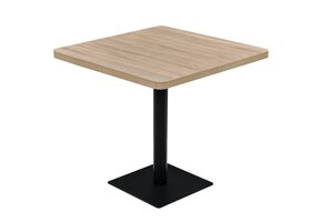 Eiken Bistrotafel 80x80 cm - Stalen Pootschaal - MDF & Staal - 52% Korting