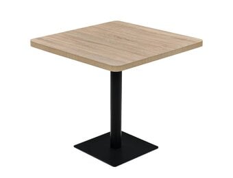 Bistrotafel Vierkant (80x80cm) met Stalen Poot - Eikenkleur MDF