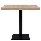 Bistrotafel Vierkant (80x80cm) met Stalen Poot - Eikenkleur MDF
