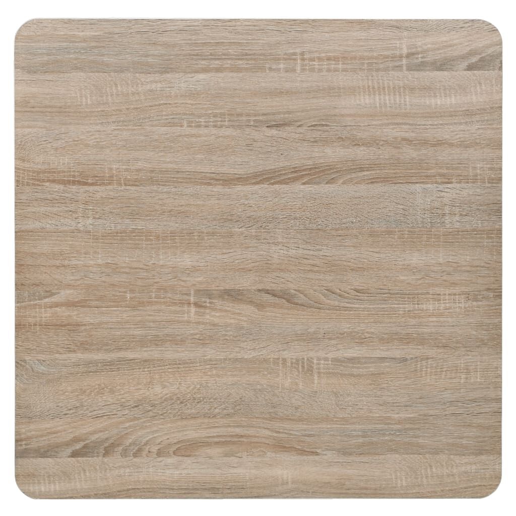 Bistrotafel Vierkant (80x80cm) met Stalen Poot - Eikenkleur MDF