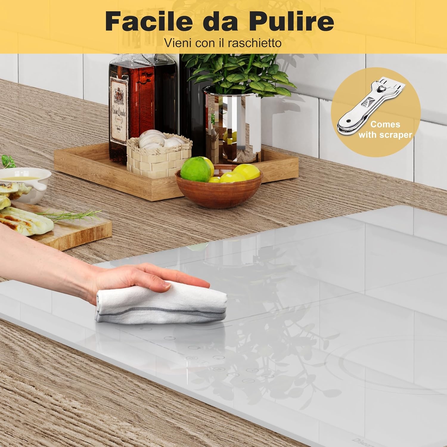 Inductiekookplaat Wit 60cm | 4 Zones | 3500W | 30% Korting