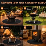 Vuurvaste Mat voor Kampvuur & BBQ | Rond 90cm | 50% Korting