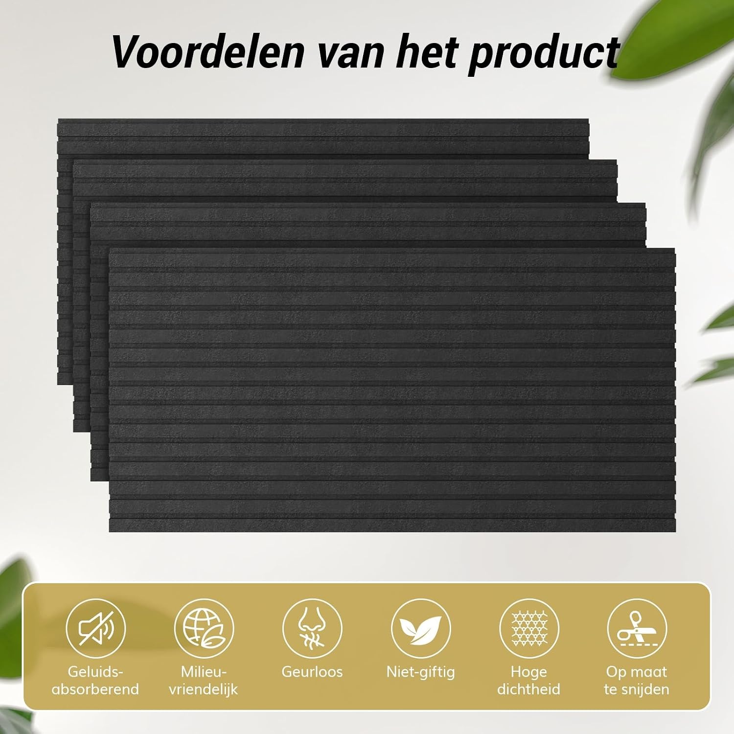 Akoestische Panelen 4-Pack 120x60cm Zwart - 34% Korting